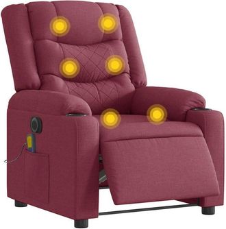 vidaXL Vidaxl - Sill&oacute;n De Masaje Reclinable El&eacute;ctrico Tela Rojo Tinto