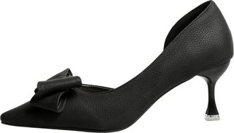 Generic Elegant Womens Bow Tie Strap High Heel Sandals Fashion Summer Dressy Footwear with Comfortable Slim Design for Evening Outings (Black, 4.5)