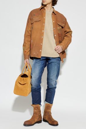 Dsquared2 Shirt With Appliqu&eacute;s, Mens, Brown