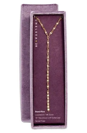 Chelsea28 Demi Fine Shimmer Y-Necklace in Gold at Nordstrom Rack