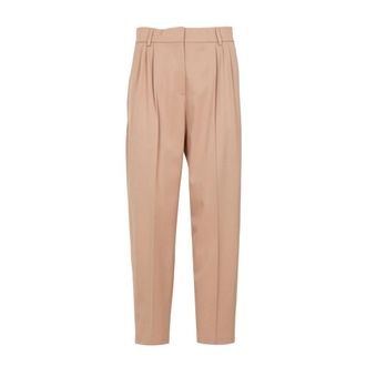 Erika Cavallini Semi Couture Semi-Couture Broek - Dames - Straight fit broeken - Beige - M - Broeken