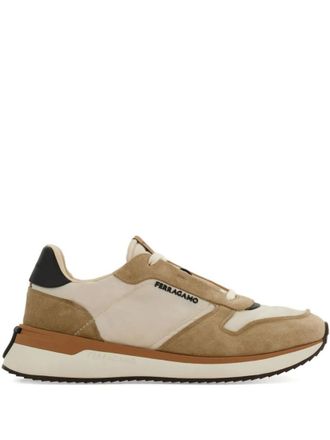 Ferragamo Cream Beige Logo Sneakers