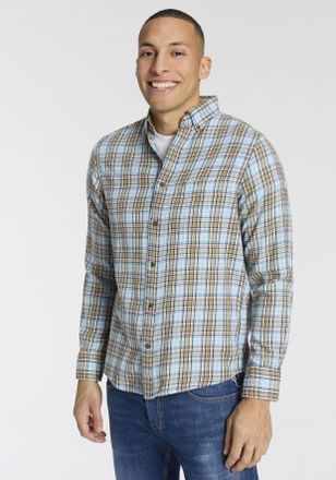 GANT Karohemd GANT REG WINDBLOWN FLANNEL CHECK SHIRT, Herren, Gr. M, N-Gr, blau (fresh blau), Web, Obermaterial: 100% Baumwolle, regular fit normal, Rundha