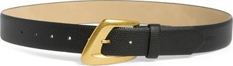 Vince Camuto Asymmetrical Buckle Faux Leather Belt in Black at Nordstrom Rack, Size X-Large
