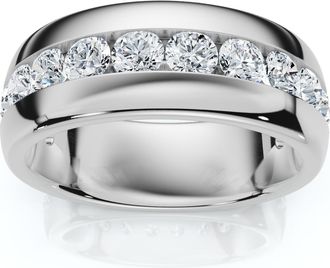 Pompeii3 1 1/2Ct Mens Diamond Wedding Anniversary Ring 10k Gold Channel Set Lab Grown