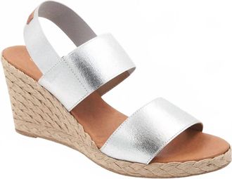 André Assous Womens Allison Espadrille Wedge Sandals In Silver