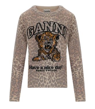 Ganni MAGLIONE GIROCOLLO ANIMALIER GANNI