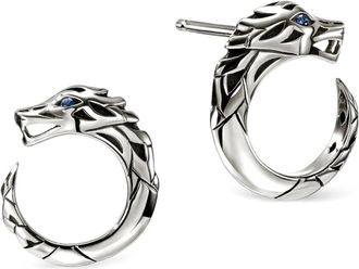 John Hardy Orecchini Naga in argento sterling con zaffiro
