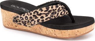 Corkys Footwear Womens Flip Flops Wish Wedge In Leopard