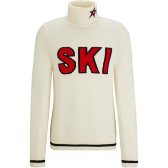 HUGO BOSS Mens Turtle Neck Long Sleeve Sweater in White - Size X-Large