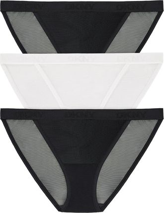 DKNY 3-Pack Mesh Bikini Briefs in Black White Black at Nordstrom Rack, Size X-Large
