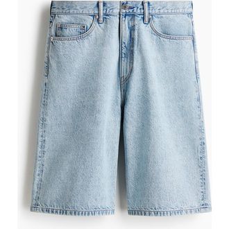 H&M Baggy Denim Shorts in Light Denim Blue at Nordstrom, Size 29