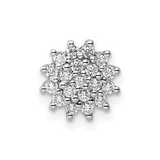 Diamond2Deal 14K Gold Lab Grown Diamond Cluster Chain Slide Pendant (0.28ct, VS, G-H)