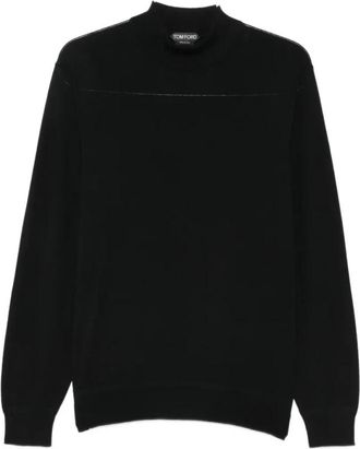 Tom Ford Jersey de cuello cisne de lana de galga fina - Knitwear - Hombre - Negro - M