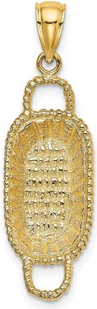 Diamond2Deal 14k Yellow Gold 3-D 2 Handles Rectangular Basket Charm