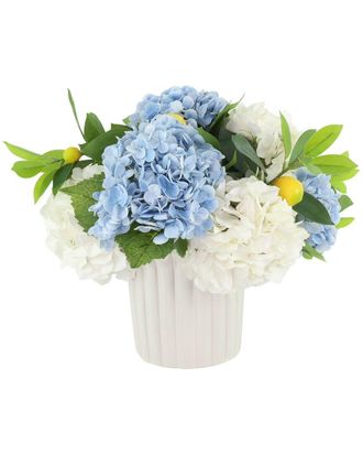 Creative Displays Inc. Handmade Faux Hydrangea & Lemon Arrangement In Decorative Vase