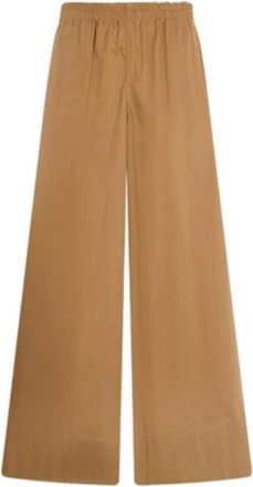 Liu Jo Nylon Flare Broeken - Dames - Wijde Broeken - Bruin - L - Nylon - Broeken