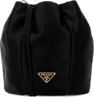 Prada Black Satin Bucket Bag