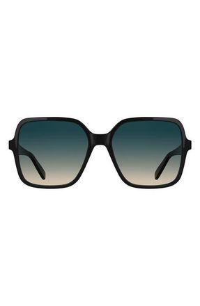 Longchamp Le Pliage 57mm Gradient Modified Rectangular Sunglasses in Black at Nordstrom