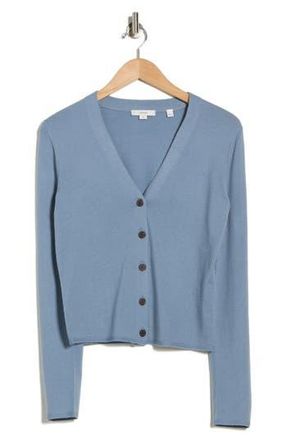 Vince Slim Button Front Wool Bend Cardigan in Lake at Nordstrom Rack, Size X-Large