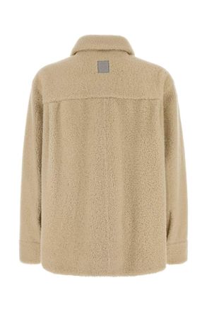 Loewe Mens Ivory Shearling Jacket Lightgrey Exterior: Giacche E Gilet