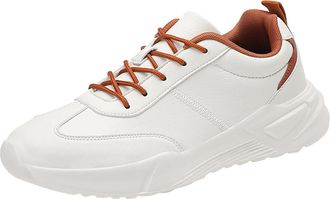 Generic Mens Leather Sneaker Shoes, Running Shoe Lace Up Sports Shoes Soft Bottom Walking Trainers Lightweight Casual Sneakers Comfortable Work Shoe Classic S