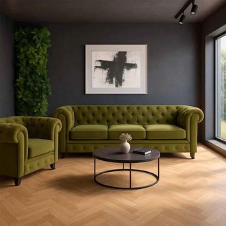 Wanderlust Deco Sof&aacute; chesterfield de 3 plazas 199 x 82 x 76h cm