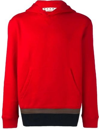 Marni Mens Color Block Hoodie In Red/navy