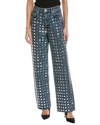 Rag & Bone Rag & Bone Shea High-Rise Full Kingston Stud Relaxed Straight Jean