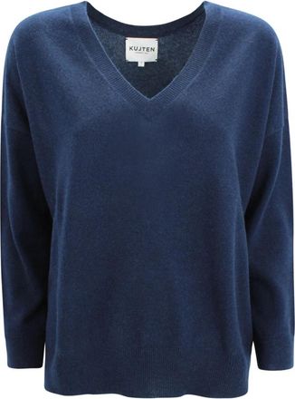 Kujten Lolita Sweater - Dames - Cashmere truien - Blauw - M - Kasjmier - Truien & Vesten