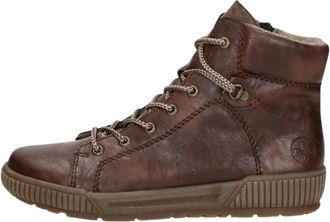Rieker Veterschoenen Hoog - Dames - Sneakers - Bruin - 41 EU - Leer - Schoenen