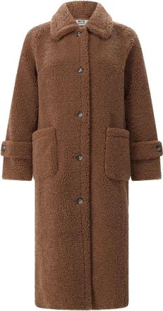 Betta Corradi Cappotto monopetto in pelliccia sintetica Teddy - - Coats - Donna - Marrone - S