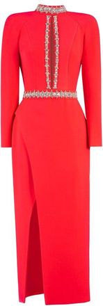 Saiid Kobeisy Crystal Embellished Midi Dress