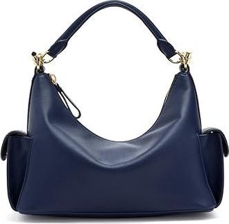 Lauren Ralph Lauren Nappa Leather Small Blaike Shoulder Bag Shoulder Womens Handbags Refined Navy