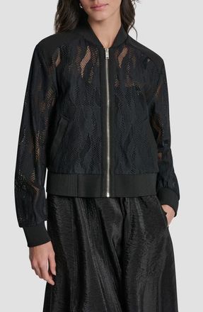 DKNY Abstract Lace Jacket in Black at Nordstrom, Size X-Small