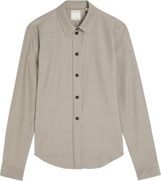 Calvin Klein Sophie Wool and Silk-blend Shirt - Grey - 46 (UK14 / L)