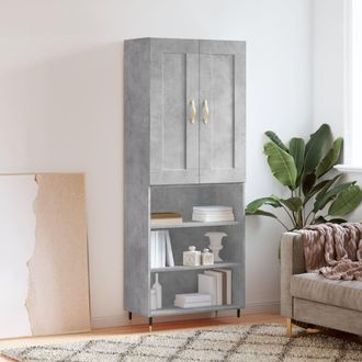 Berkfield Home Highboard Concrete Grey 69.5x34x180 cm Engineered Wood
