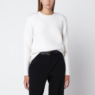 Toteme Ecru crew-neck sweater in silk and cashmere blend
