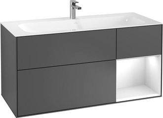 Villeroy & Boch Villeroy&boch - Finion, Muebles De Ba&ntilde;o, 1196 X 591 X 498 Mm, Angular, Con Estanter&iacute;a (iluminada), Modelo Suspendido, En Madera, Iluminaci&oacute;n Led, 1x L