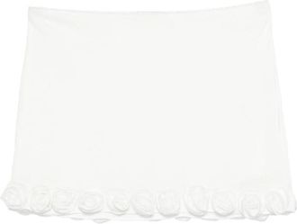 Os&eacute;ree Rose-appliqu&eacute; Mini Skirt