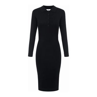 Elisabetta Franchi Jurk van gebreide stof - Dames - Kleedjes - Zwart - XL - Kleedjes