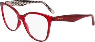 Ferragamo Brillenmonturen - unisex - Brillen - Rood - 54 MM - Accessoires
