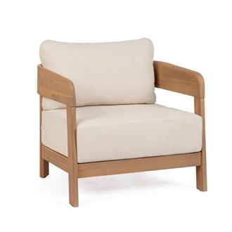 Konte Design Sill&oacute;n lounge de madera de acacia y beige