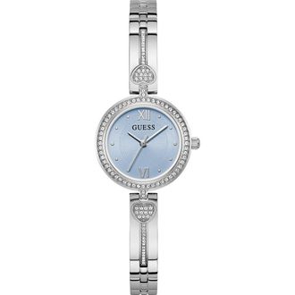 Guess Lovey Crystal Bracelet Watch, 27mm in Ice Blue at Nordstrom