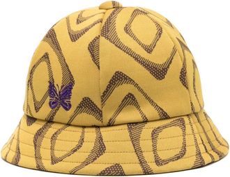 Needles abstract-print bucket hat - men - Polyester/Rayon/Polyester - L - Yellow