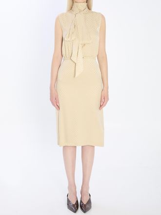 Gucci Womens Gg Jacquard Dress - Nude Silk - Size EU 40 (Womens)