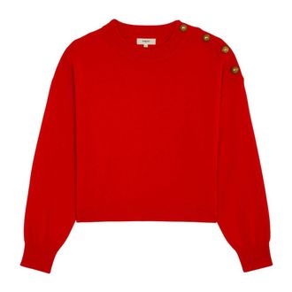 Suncoo Jersey de punto con cuello redondo - Knitwear - Mujer - Rojo - L