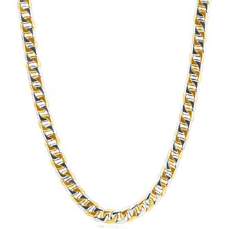 Pompeii3 Mens Curb 14k Gold (48gram) or Platinum (90gram) 7.5mm Link Chain Necklace 20
