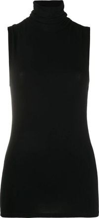 Majestic Filatures Zwart Mouwloos Roll Neck T-shirts en Polos - Dames - Tops zonder mouwen - Zwart - L - Tops