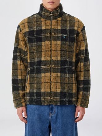 Barbour Giacca in pile con motivo tartan, collo alto e chiusura a zip